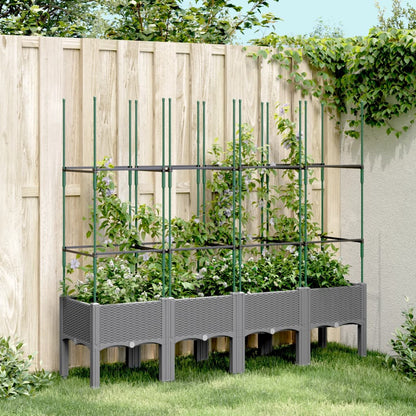 Jardinera Con Enrejado Pp Gris Claro 160x40x142,5 Cm_1