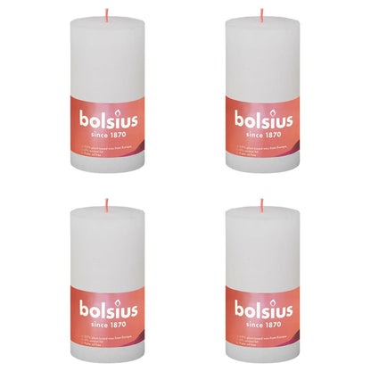 Bolsius Velas Rústicas Shine 4 Unidades Blanco Turbio 130x68 Mm_0