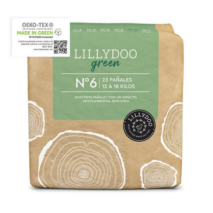 Fraldas tamanho 6 (13-18kg) LILLYDOO Verde 23 unidades