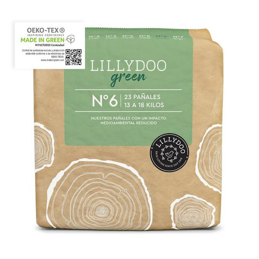 Fraldas tamanho 6 (13-18kg) LILLYDOO Verde 23 unidades