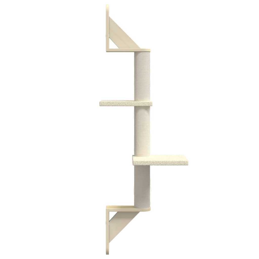 Árbol Rascador Para Gatos De Pared Crema 108 Cm_4