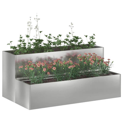 Macetero De Jardín Plateado 100 X 60 X 45 Cm Acero Galvanizado_2