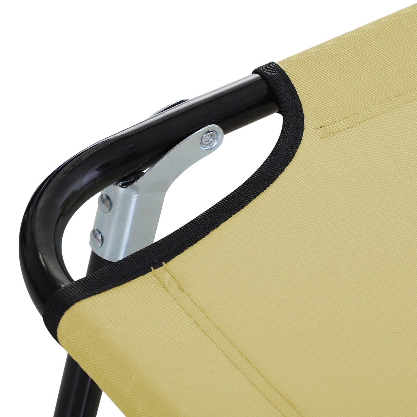 Outsunny Tumbona Plegable Reclinable Ajustable De 5 Posiciones 188x56x28cm Beige_3