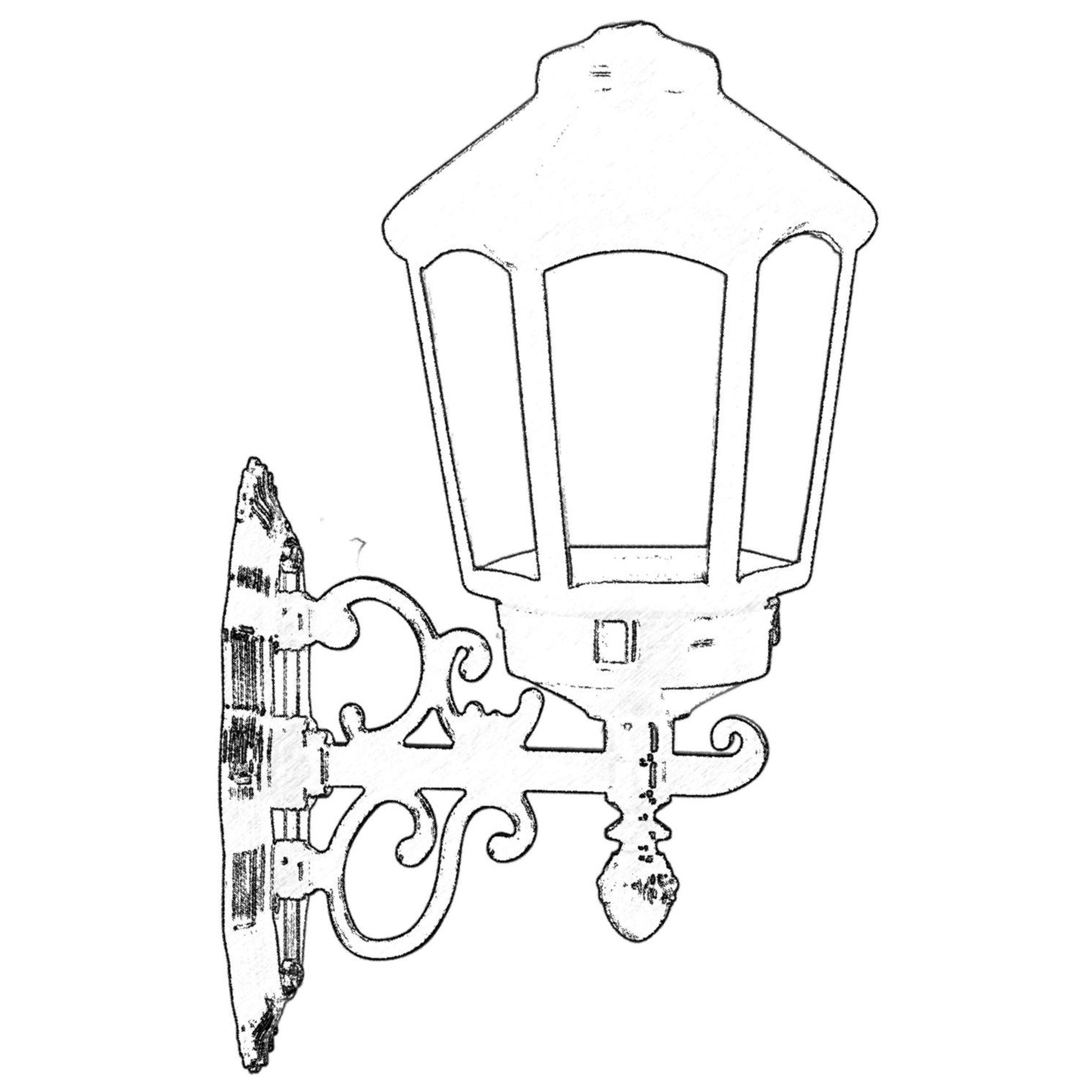 Aplique De Pared Diamante Para Exterior, Abs , Negro, 26x20x43, Casquillo E 27 Max 60 W