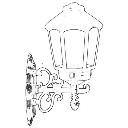 Aplique De Pared Diamante Para Exterior, Abs , Negro, 26x20x43, Casquillo E 27 Max 60 W