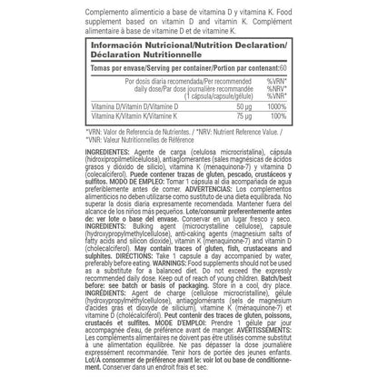 Vitamina D3 + K2 (50μg/75μg) - 60 Cápsulas Vegetales - Salud Cardiovascular - Masmusculo_5