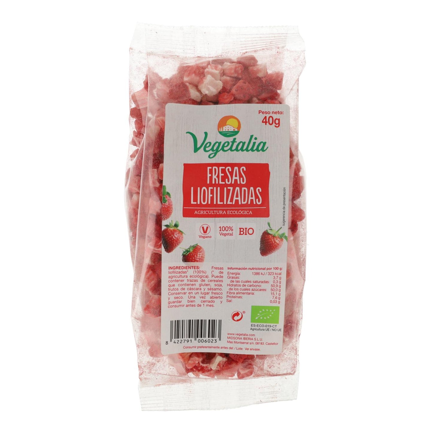 Morangos Liofilizados Biológicos Vegetalia 40 g 