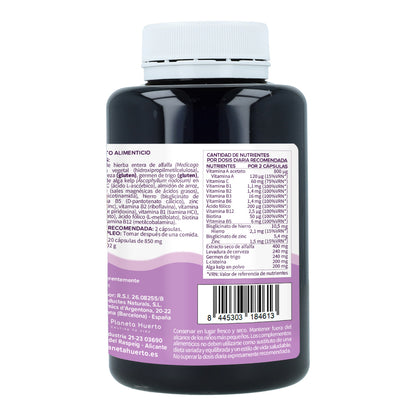 Pack 2xHair Booster cabelo, pele e unhas Planeta Huerto 120 cápsulas