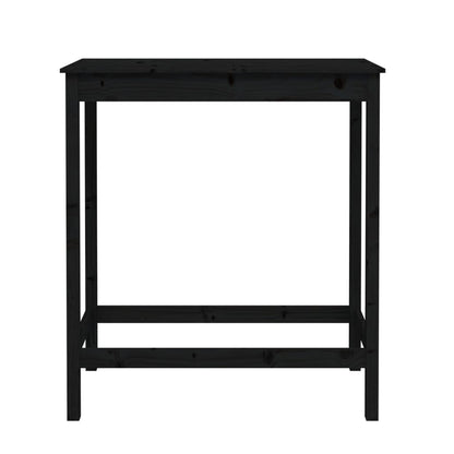 Mesa Alta De Bar Madera Maciza De Pino Negro 100x50x110 Cm_1