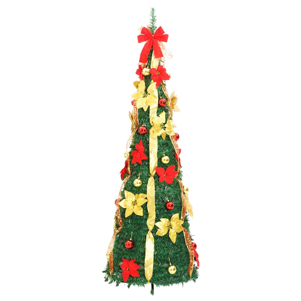 Vidaxl Árbol De Navidad Artificial Desplegable 100 Led Verde 150 Cm_4