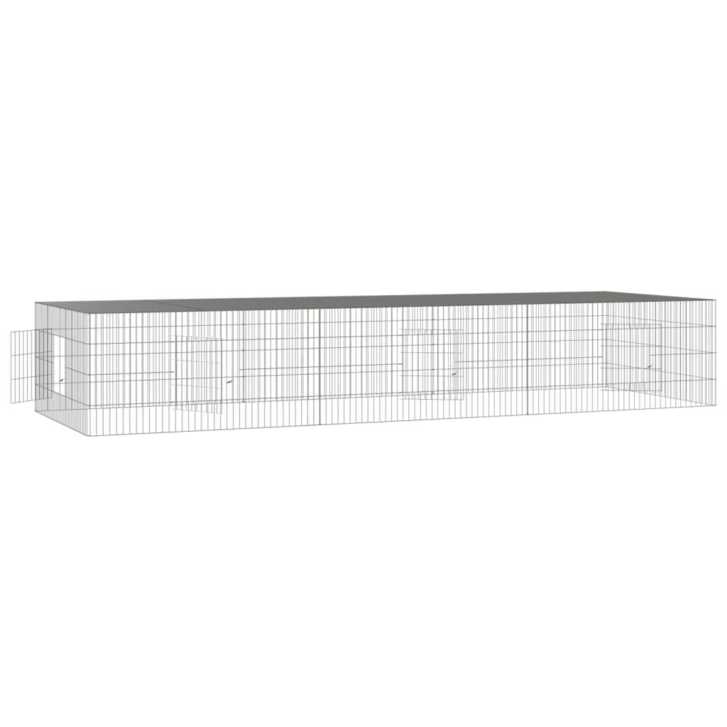 Vidaxl Jaula Para Conejos 3 Paneles Hierro Galvanizado 325x109x54 Cm_3