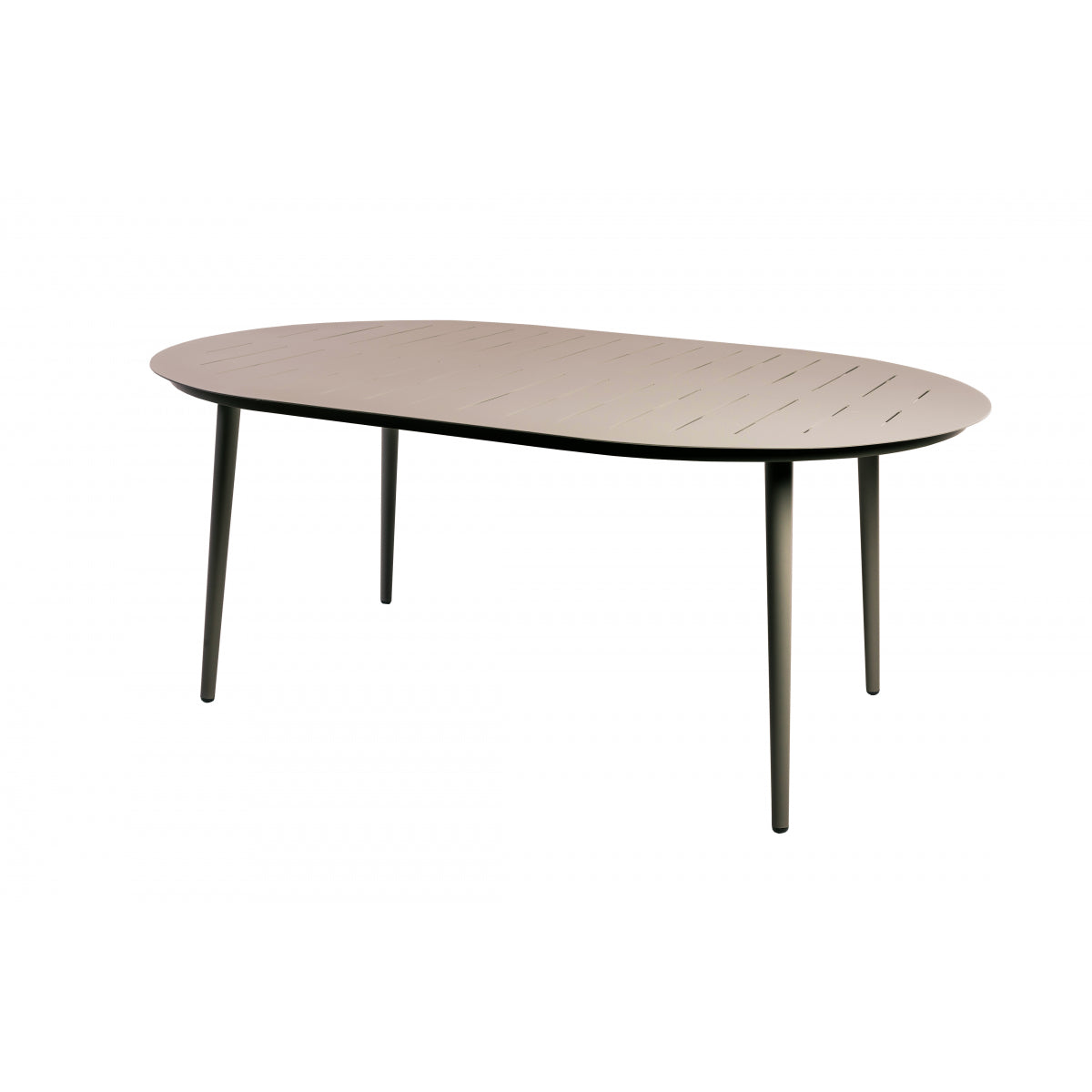 Inari Mesa De Jardín Ovalada De Aluminio Para 6 Personas Taupe 180x120xh75cm- Mobiliario De Jardín_0