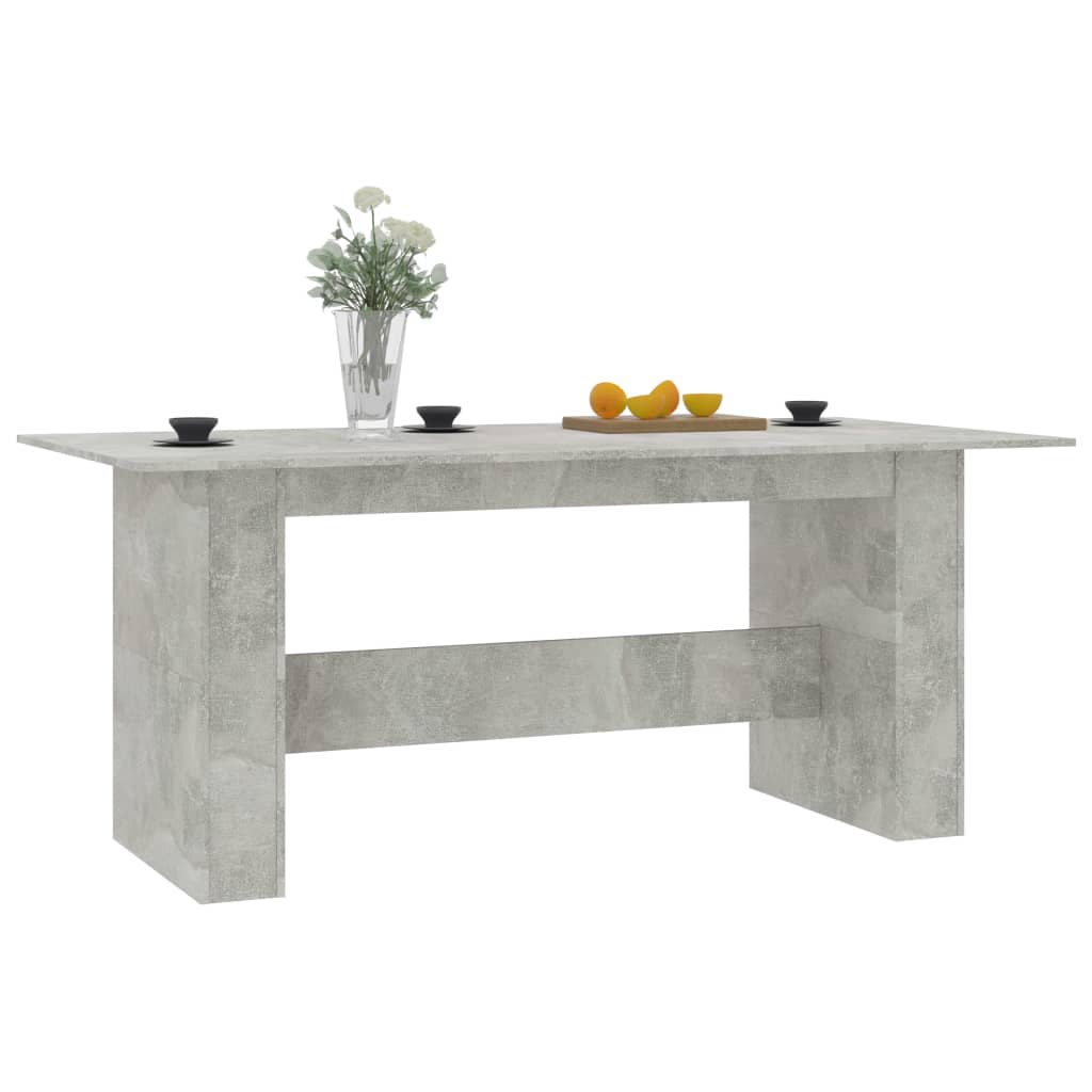 Mesa De Comedor Madera De Ingeniería Gris Hormigón 180x90x76 Cm_1