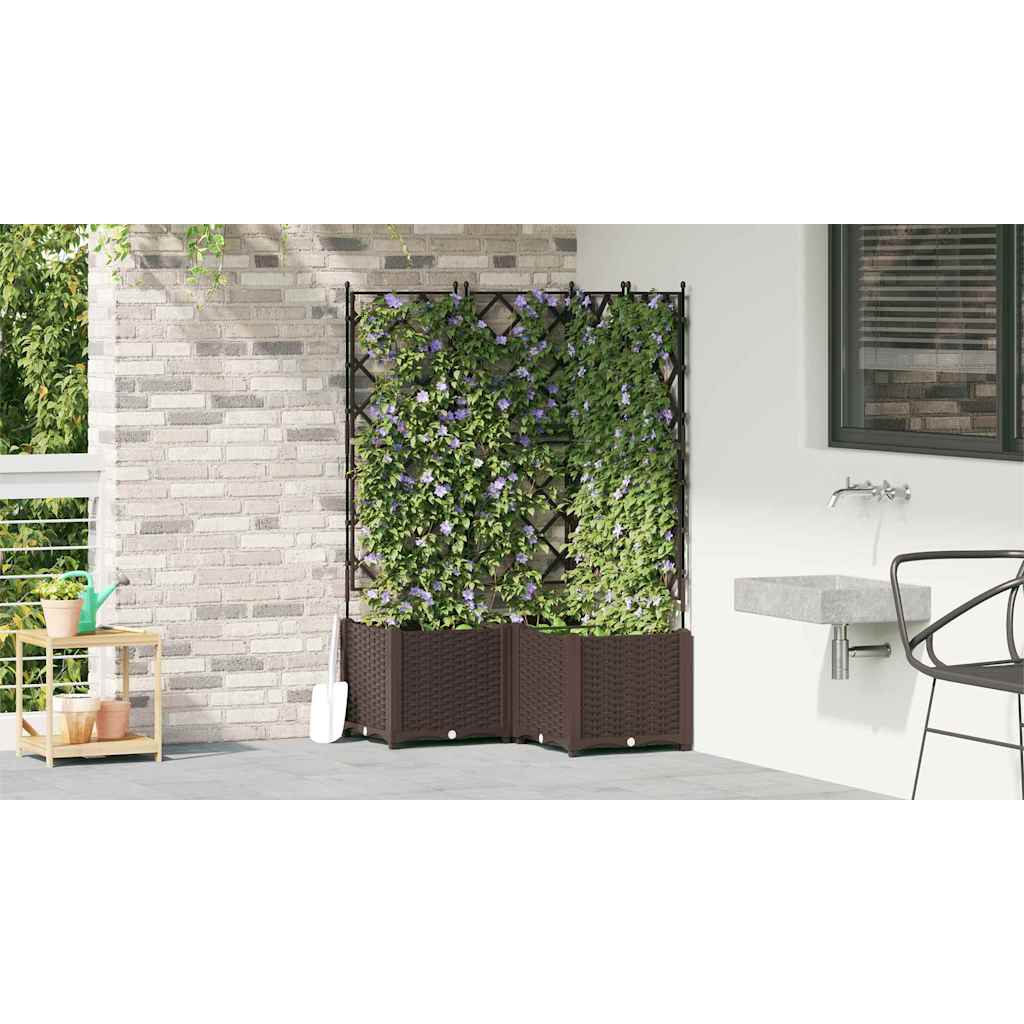 Macetero De Jardín 3 Uds. Marrón 80 X 80 X 143 Cm Pp_3