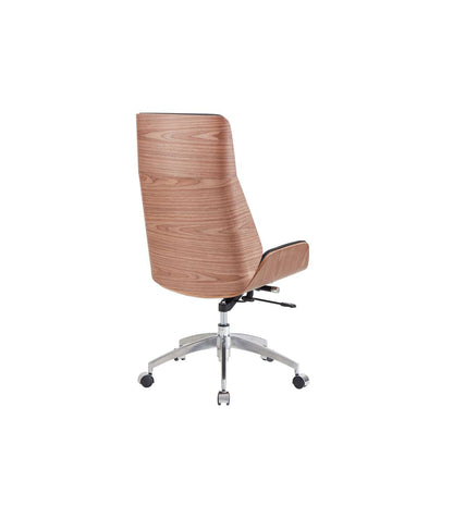 Sillón Giratorio Ulrich Tapizado En Simil Piel Negro/madera, 111/117cm(alto) 69cm(ancho)_2