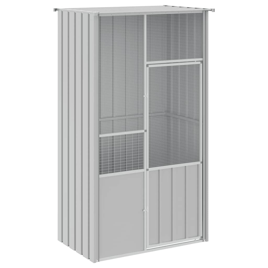 Vidaxl Jaula De Pájaros Acero Galvanizado Gris 115x78x200 Cm_0