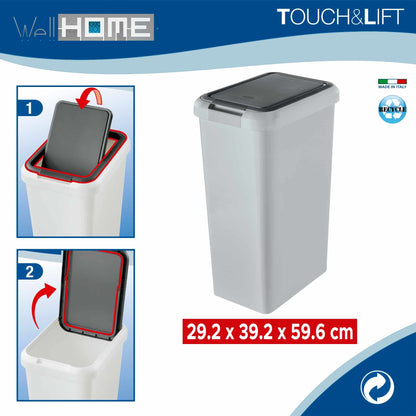 Set 2 Cubos touch & Lift De 45l Gris_1