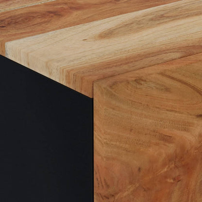 Mesita De Noche De Madera Maciza De Acacia 40x33x46 Cm_3