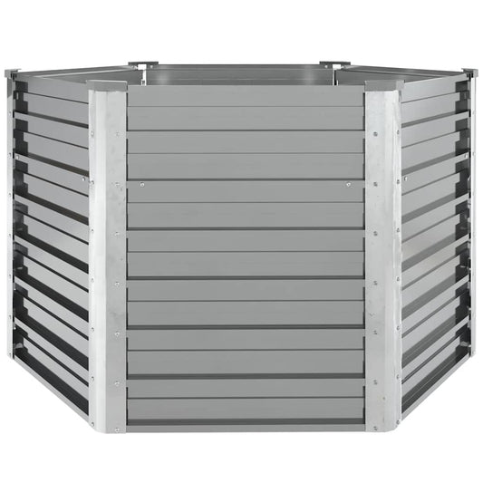 Arriate De Jardín De Acero Galvanizado Gris 129x129x77 Cm_0