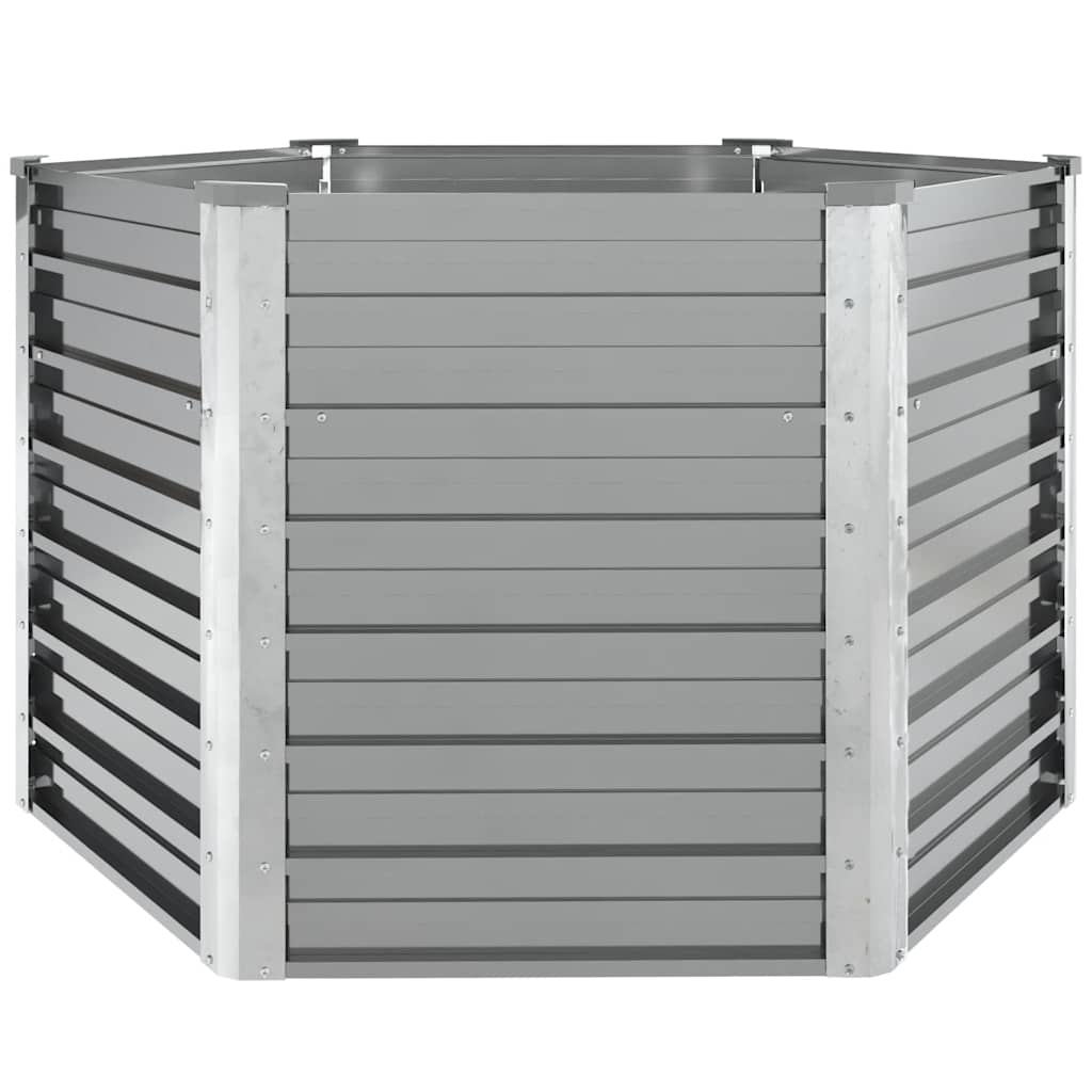 Arriate De Jardín De Acero Galvanizado Gris 129x129x77 Cm_0