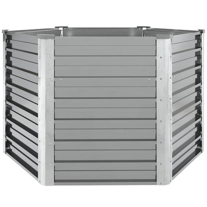 Arriate De Jardín De Acero Galvanizado Gris 129x129x77 Cm_0