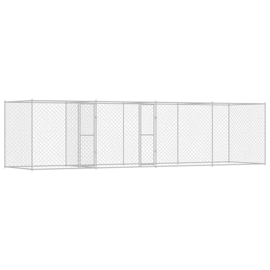 Jaula Para Perro Plateado 800 X 200 X 200 Cm Acero Galvanizado_0