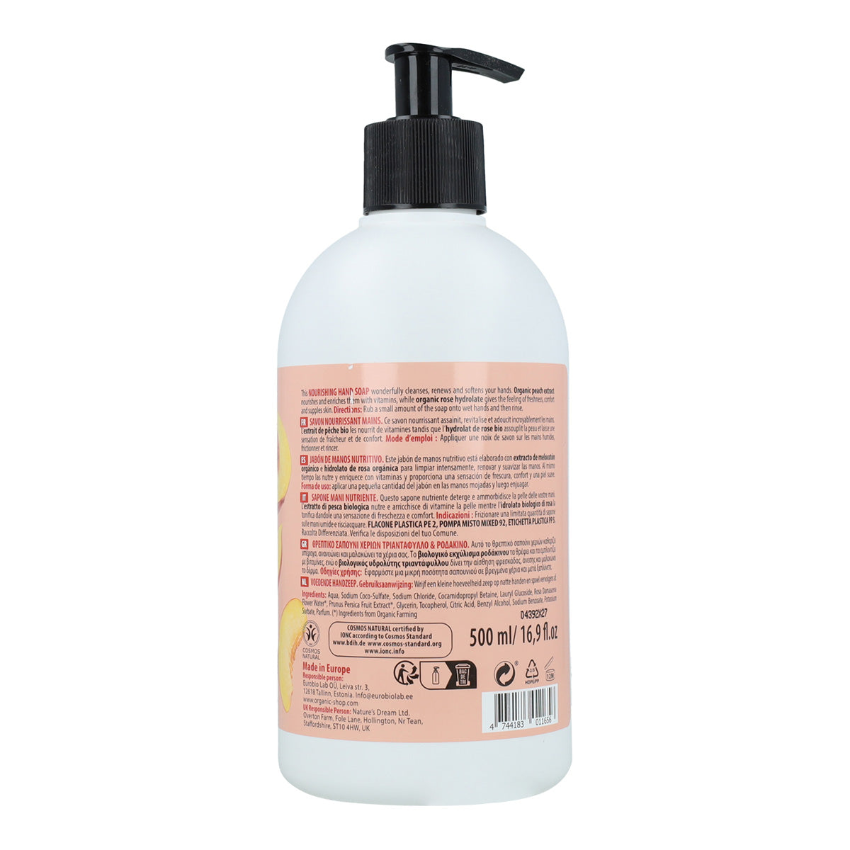 Sabonete Líquido Nutritivo Rosa Pêssego para as Mãos Organic Shop 500 ml