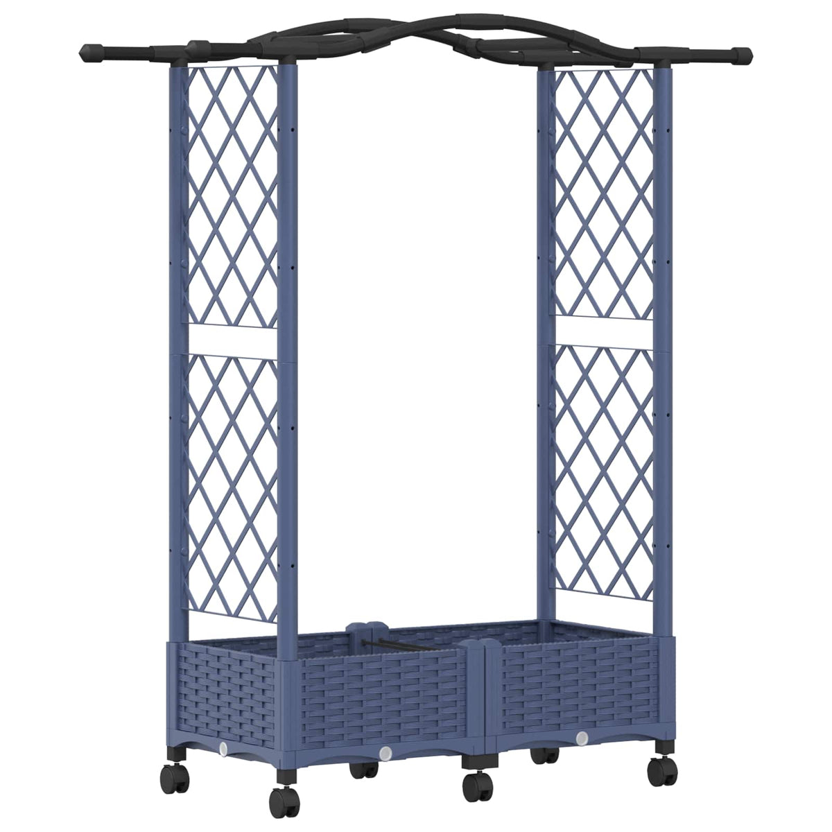 Cama Elevada Con Trellis Y Techo Gris 124 X 40 X 129 Cm Pp_0