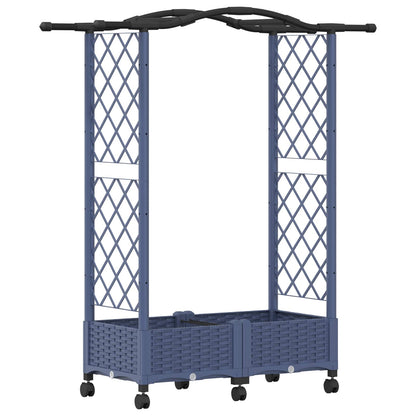 Cama Elevada Con Trellis Y Techo Gris 124 X 40 X 129 Cm Pp_0