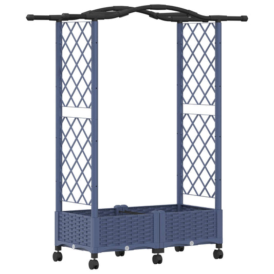 Cama Elevada Con Trellis Y Techo Gris 124 X 40 X 129 Cm Pp_0