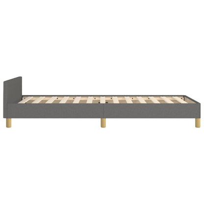 Estructura De Cama Con Cabecero De Tela Gris Oscuro 90x200 Cm / Vetonek_1