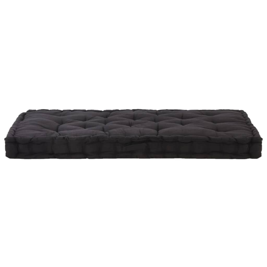 Vidaxl Cojín Para Palés Algodón Negro 120x80x10 Cm_1