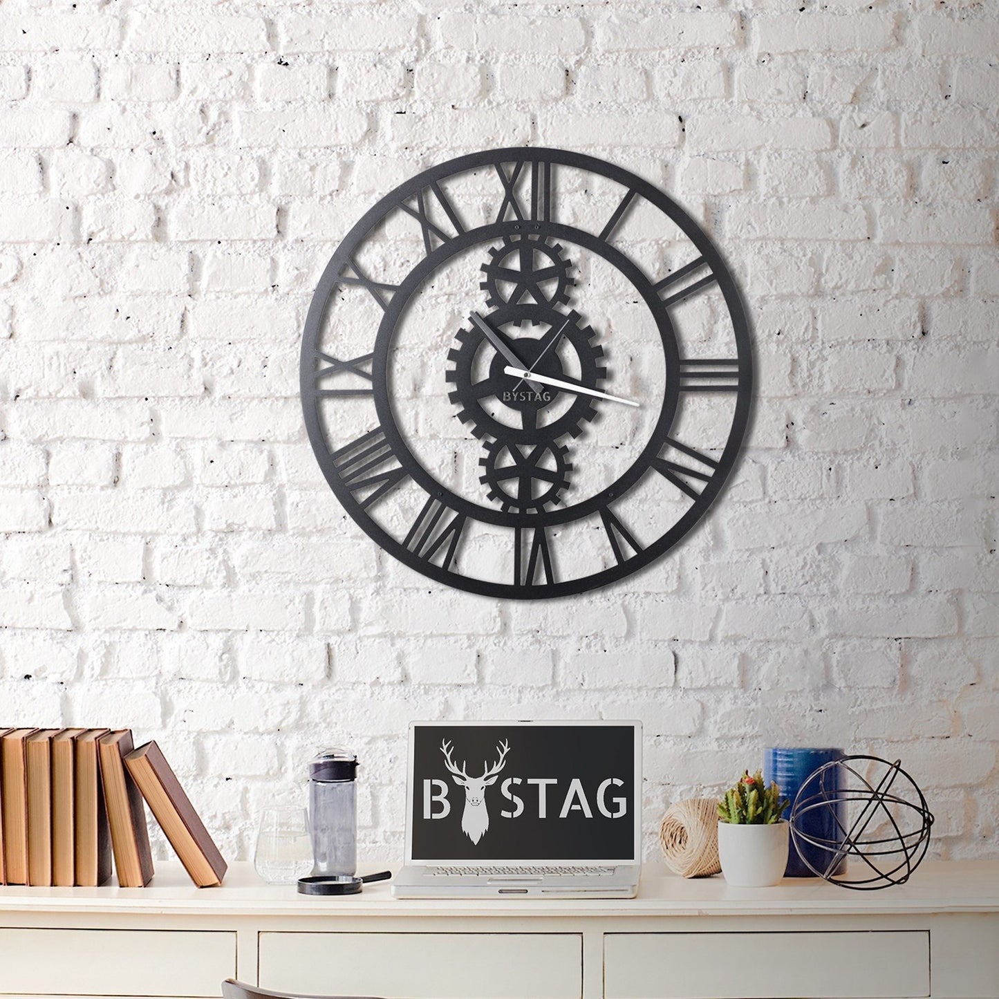 Reloj De Pared Metal Engranajes 70x70_3