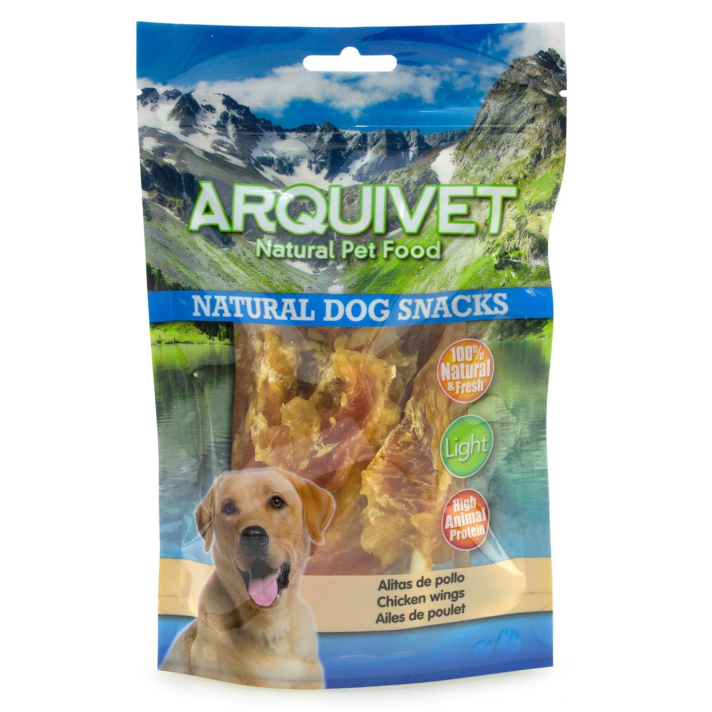 Petisco natural para cães Arquivet asas de frango 100gr