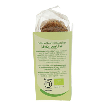 Bolachas artesanais biológicas com sabor a limão e chia El Granero, 220 g