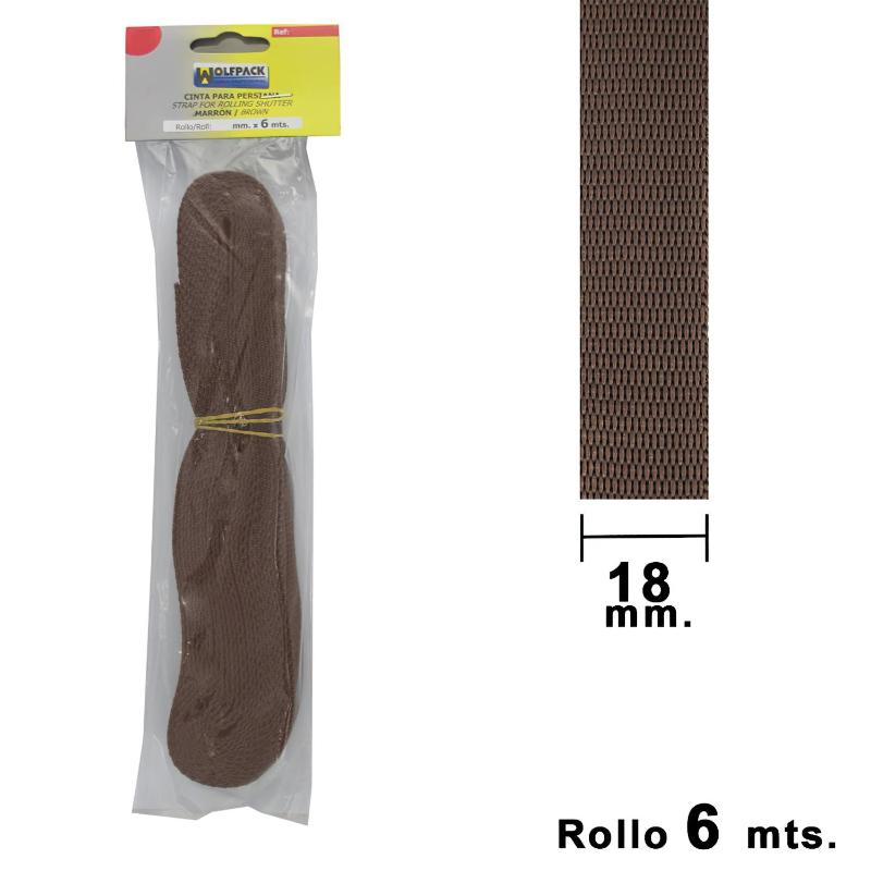 Cinta Persiana Wolfpack Marrón 18 Mm. Rollo 6 Metros_0