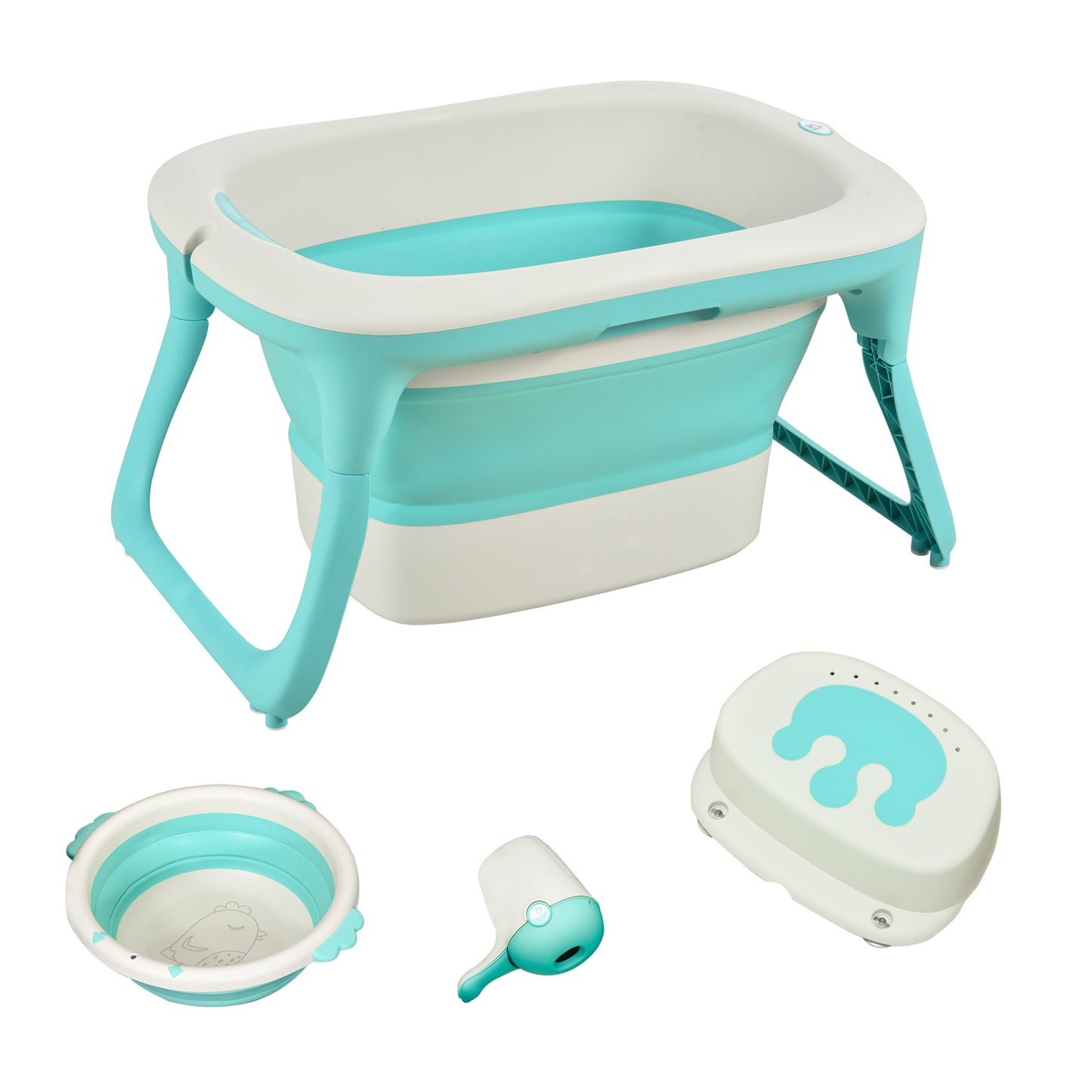 Homcom Bañera Para Bebé De 0-3 Años Plegable Y Portátil Con Accesorios_0