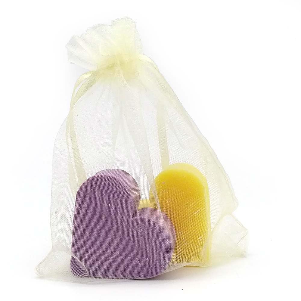 Bolsa De Organza Con 2 Jabones - Aroma Flor De Loto - Jabón De Glicerina Con Forma De Corazón - Detalle Para Invitados_5