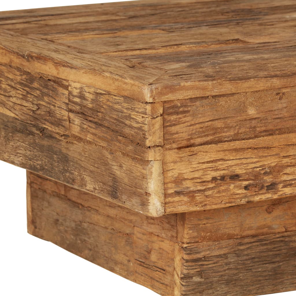 Mesa De Centro De Madera Maciza Reciclada 70x70x30 Cm_4