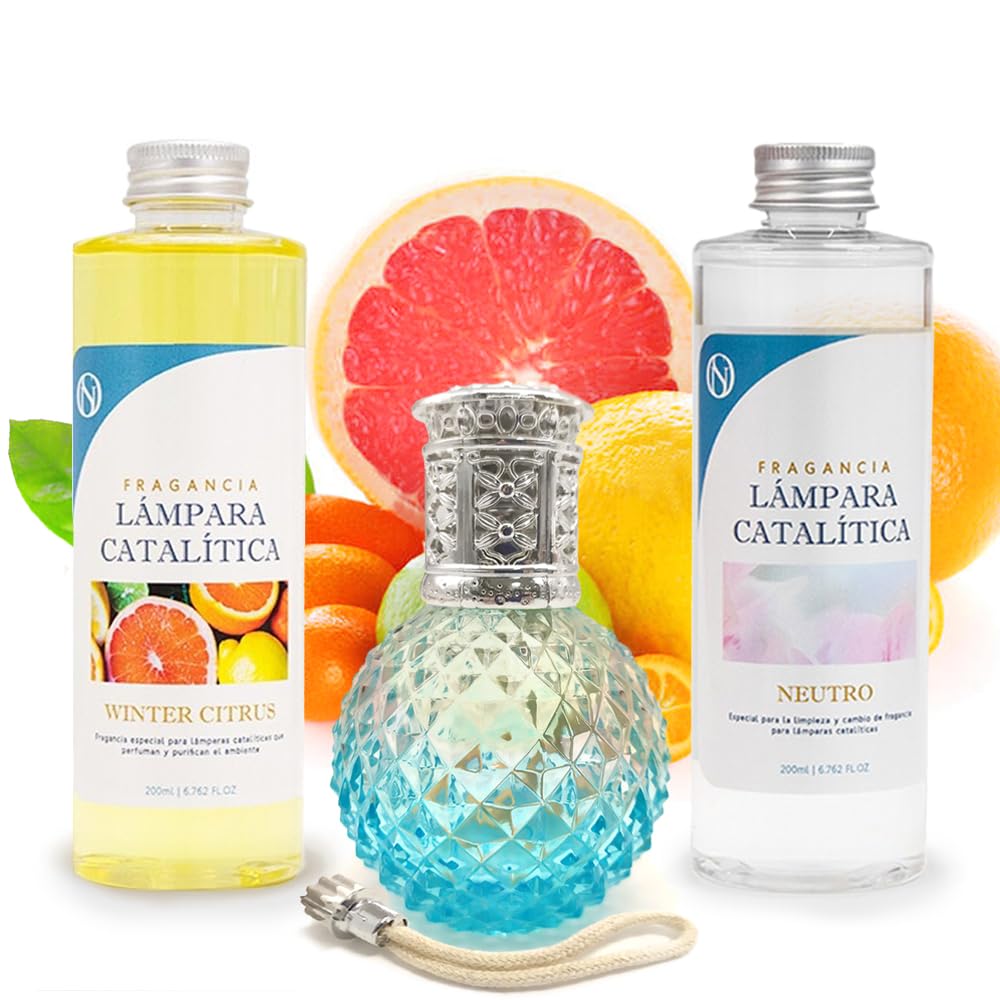 Pack Ahorro Lámpara Catalítica Blue Diamonds + Fragancia Winter Citrus 500ml + Limpiador Neutro 200ml + Mecha Repuesto_0
