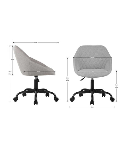Silla Despacho Giratoria Elevable Acabado Gris Claro, 58m(ancho) 74/84cm(altura) 60cm(fond_4