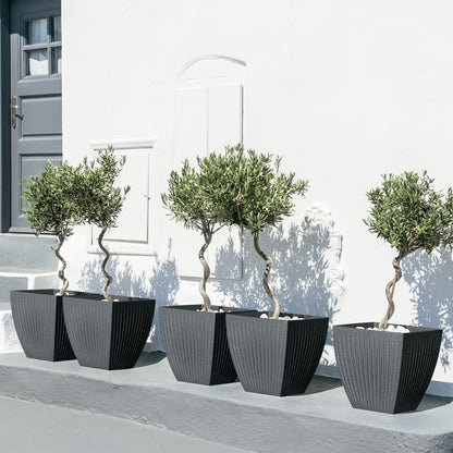 Maceta Latia Square Midl Ø48x48 Grafito Granito_1