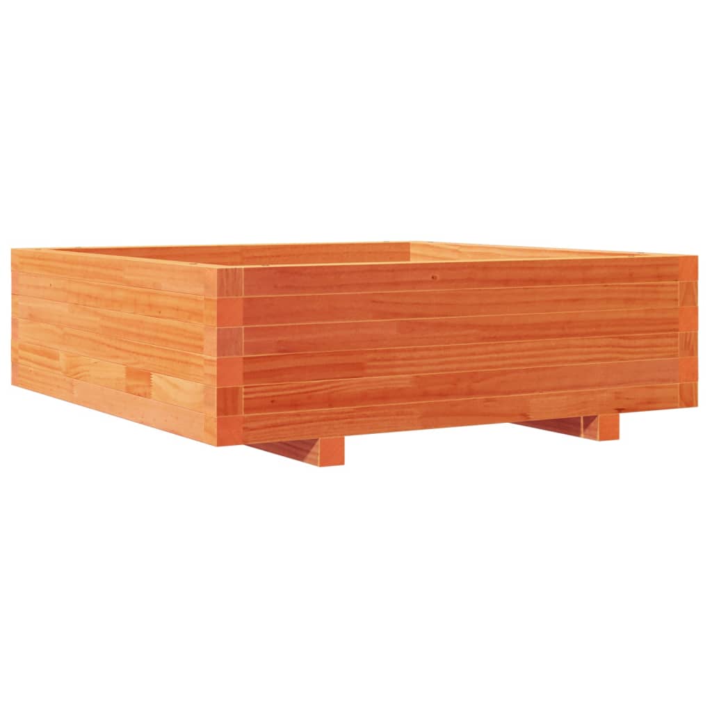 Jardinera De Madera Maciza De Pino Marrón Cera 80x80x26,5 Cm_0