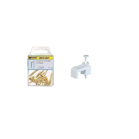 Grapilla Plana Televisión 6,8 Mm. Transparente. 10 Unidades.