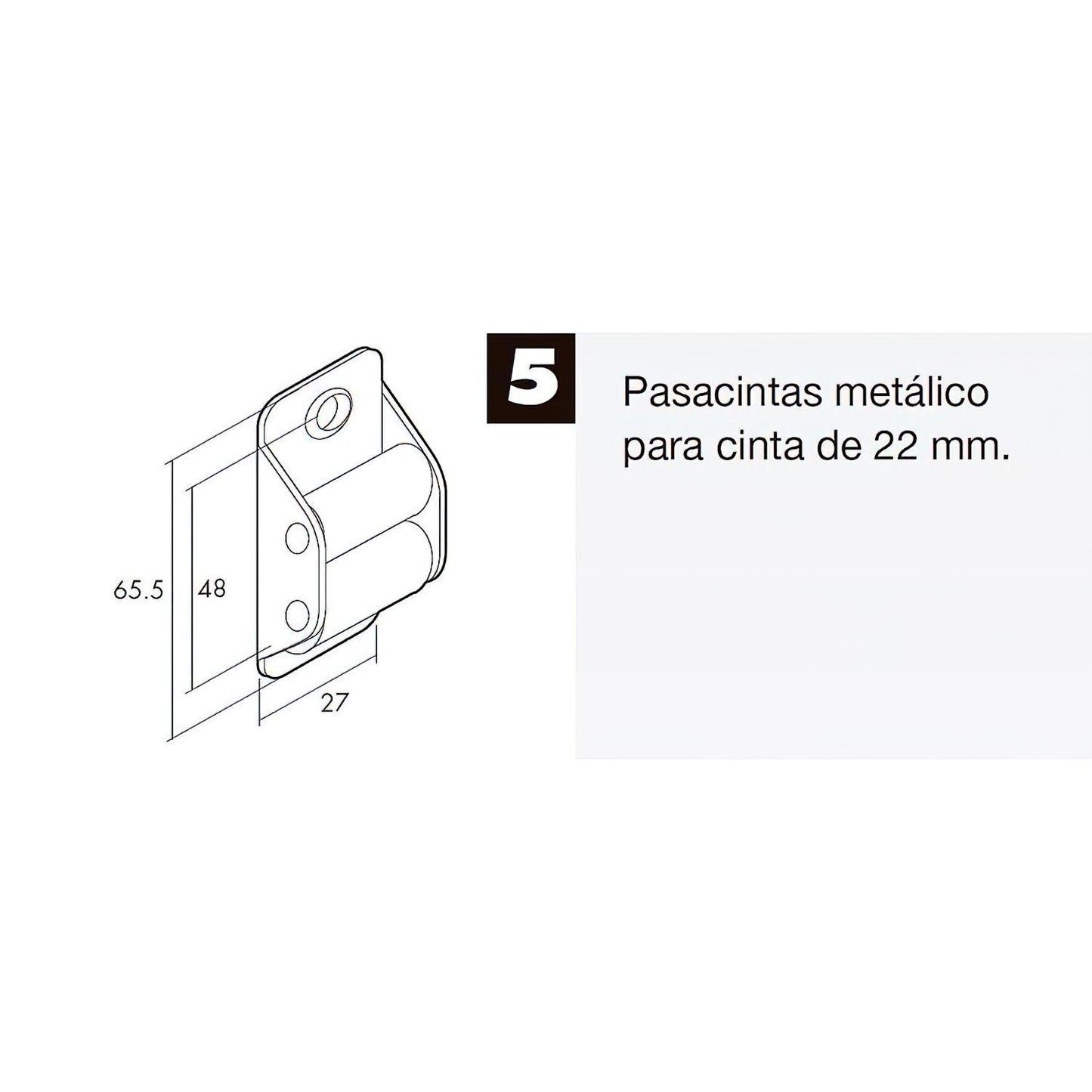 Pasacintas Persiana Zincado Rodillo Nylon Cinta 22 Mm._2