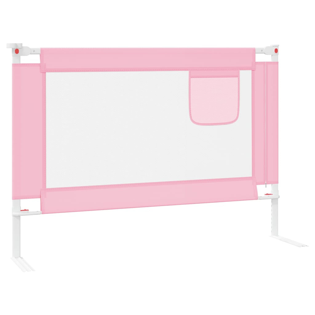 Vidaxl Barandilla De Seguridad Cama De Niño Tela Rosa 90x25 Cm_4