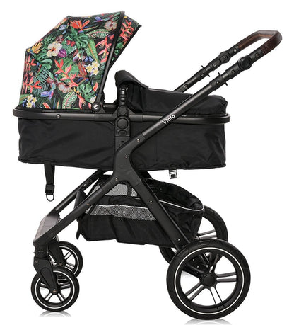 Carrito De Bebé Dúo Convertible Viola Hasta 22 Kg De Lorelli Tropical Flowers_1