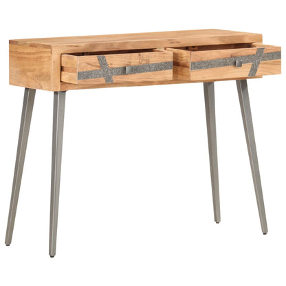 Mesa Consola De Madera Maciza De Acacia 90x30x75 Cm_1