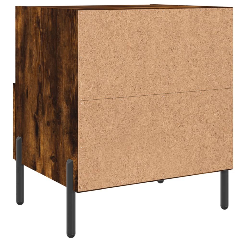 Mesita De Noche Madera Ingeniería Roble Ahumado 40x35x47,5 Cm_4