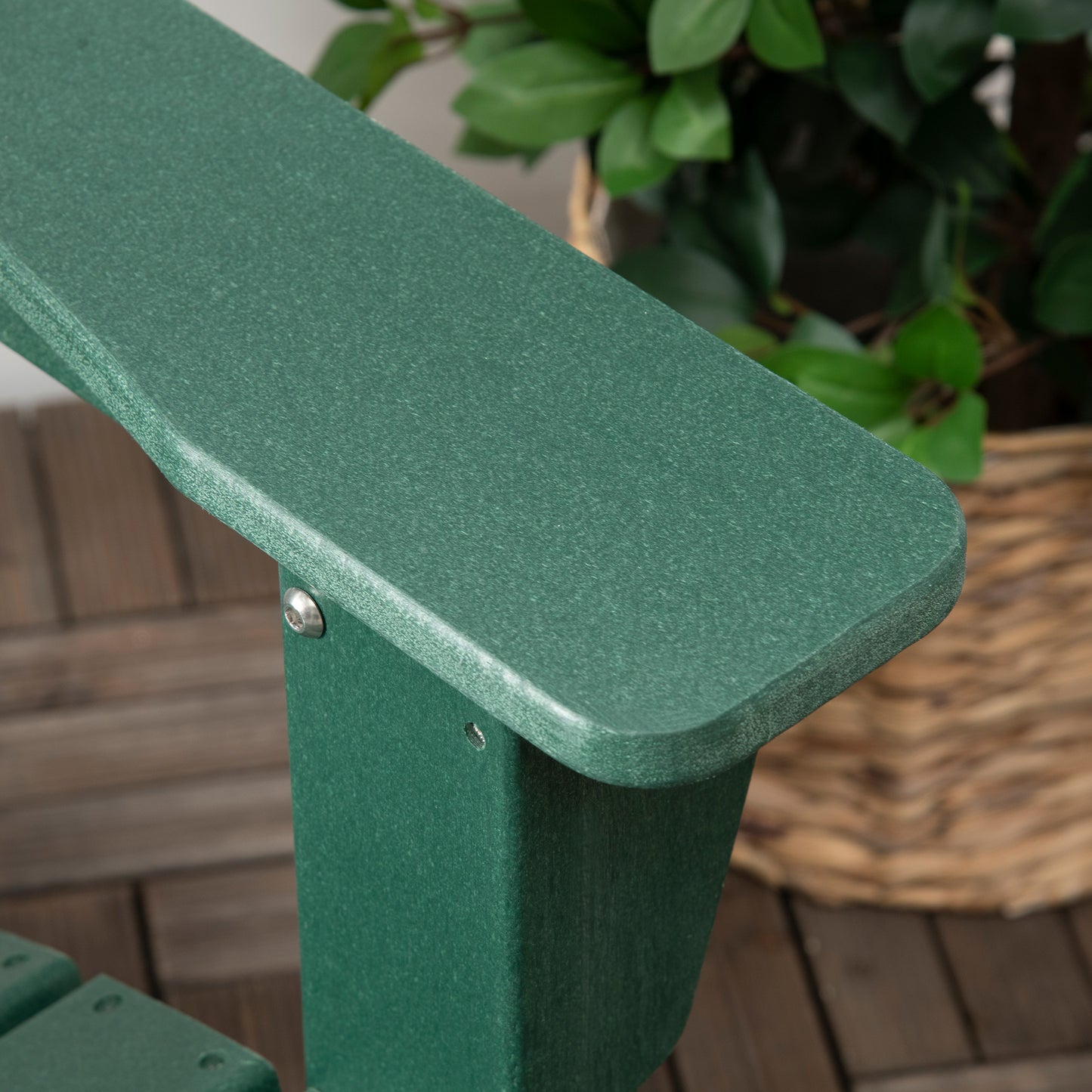 Outsunny Silla Adirondack Con Reposapiés Reposabrazos Respaldo Alto 78x135x95 Cm_3